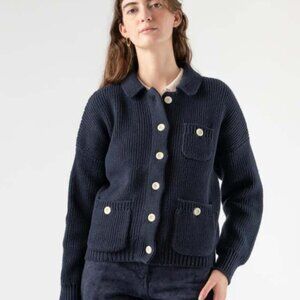 Alex Mill Button Up Collar Sweater, small